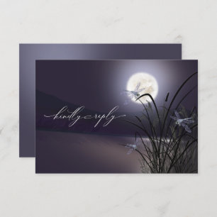RSVP Menu Dusty Plum Pleine lune Dragonfly Pond