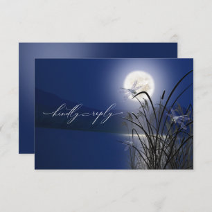 RSVP Menu Royal Blue Pleine lune Dragonfly Pond
