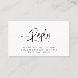 RSVP minimal pour le Carte de visite de réponse en