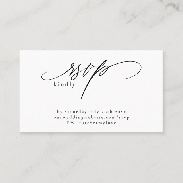 RSVP minimal pour le Carte de visite de réponse en (Devant)