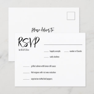 💍 RSVP minimaliste élégant et choix de menu