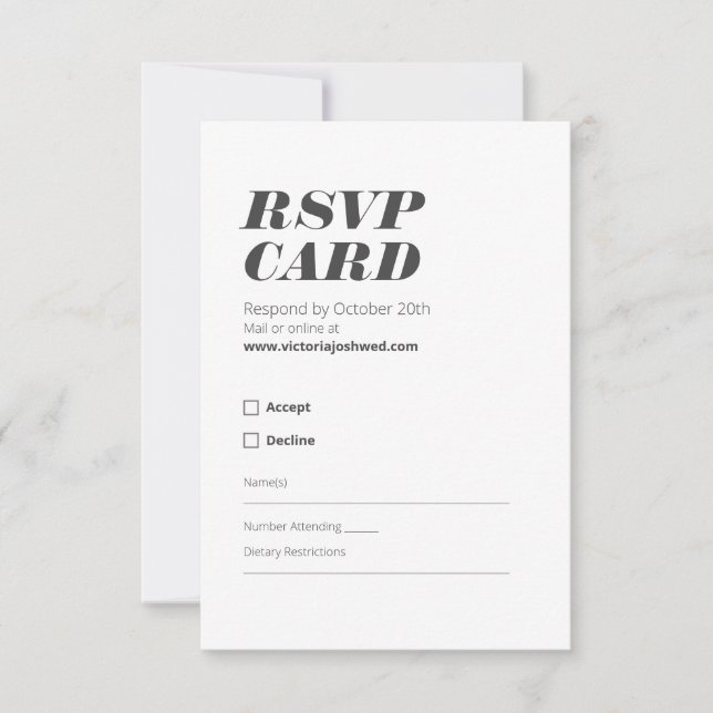 RSVP minimaliste noir et blanc (Devant)