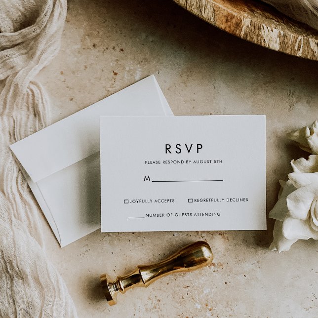 RSVP minimaliste noir et blanc simple (Créateur téléchargé)