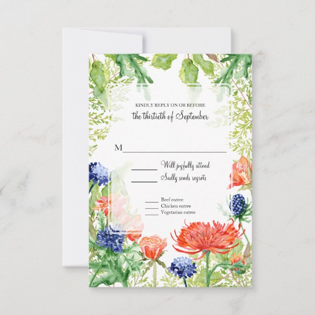 RSVP Moderne Aquarelle Automne Orange Mum n Chardo (Devant)