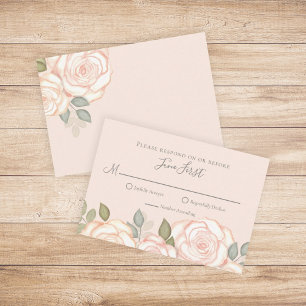 RSVP Moderne Élégant Minimaliste Floral Coral Peac