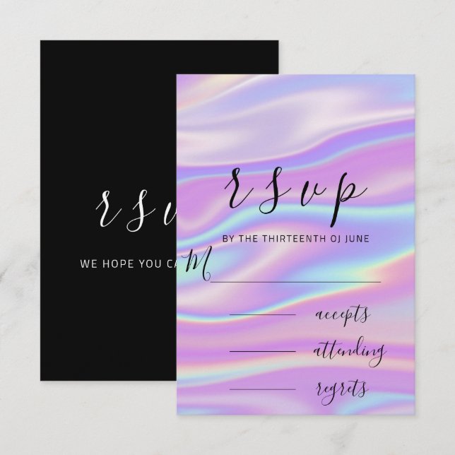 RSVP Noir Blanc Poudre Pastel Holographique (Devant / Derrière)
