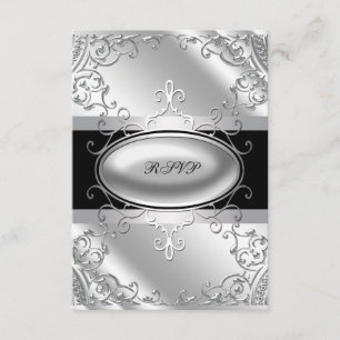 RSVP noir et argent