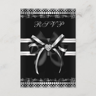 RSVP noir et argent classique
