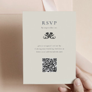 RSVP noir et blanc avec carte de boîtier de code Q
