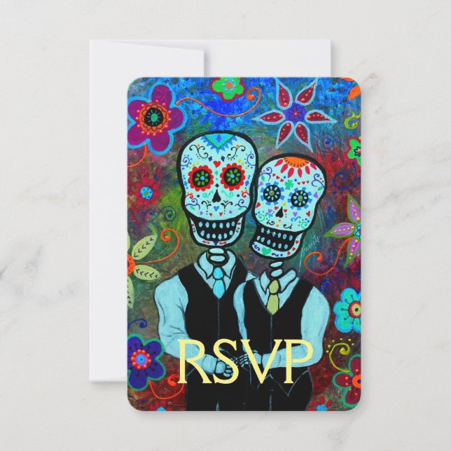 RSVP Novios Dia de los Muertos Mariage (Devant)