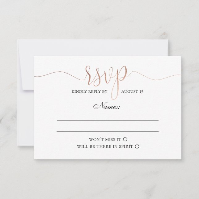 RSVP or. Mariage moderne simple. Élégant minimalis (Devant)