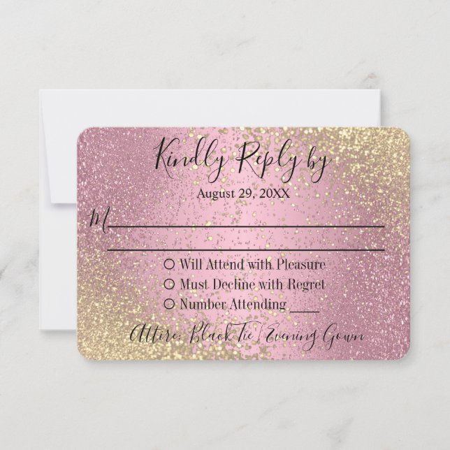RSVP - Paillettes roses et dorées (Devant)