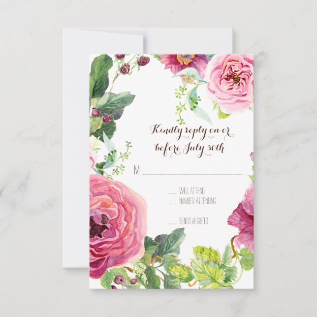 RSVP Peony Rose Feuille de couronne Raspberr Moder (Devant)