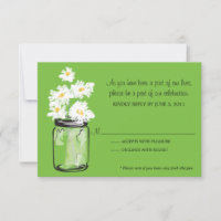 RSVP - Pot Mason rempli de marguerites blanches