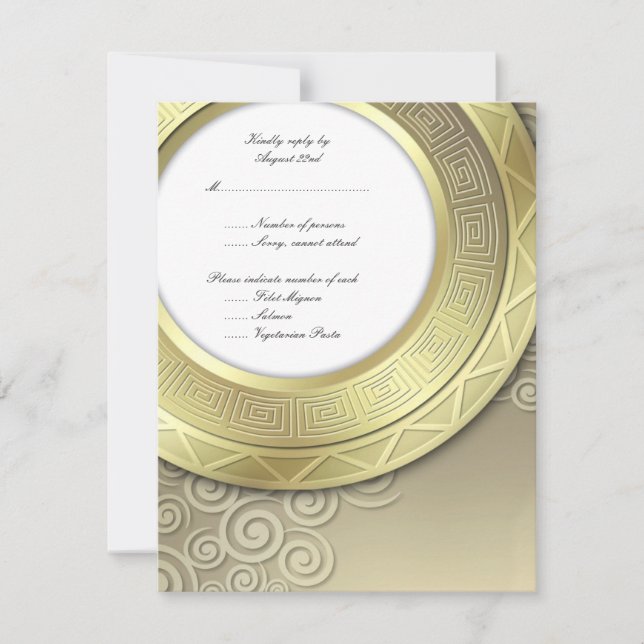 RSVP pour l'invitation à la réception/dîner (Devant)