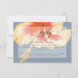 RSVP pour mariage Fleur Hibiscus à l'eau écarlat