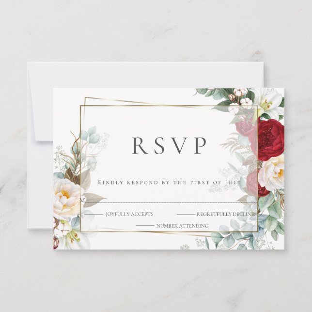 RSVP pour mariage | Flore de tourbe d'araignée et  (Devant)