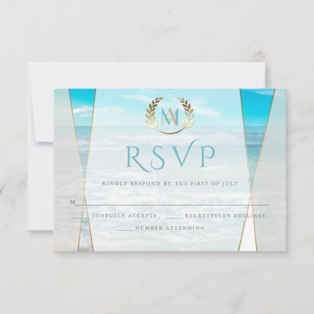 RSVP pour mariage | Mariage moderne de Monogram Be (Devant)