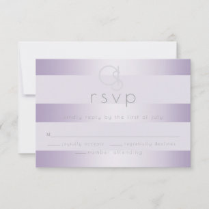 RSVP pour mariage   Monogramme Lilac Shimmer Strip