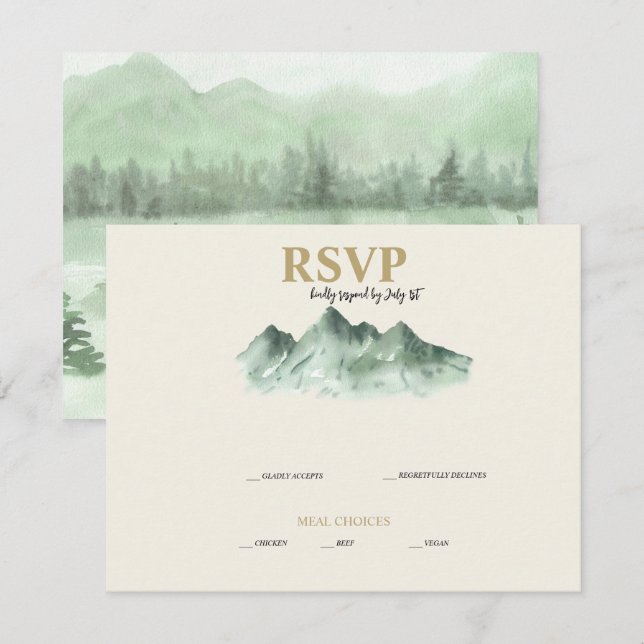 RSVP pour un mariage à la montagne (Devant / Derrière)
