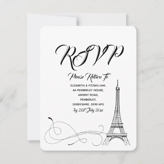 RSVP pour un mariage aux gribouillis parisiens (Devant)