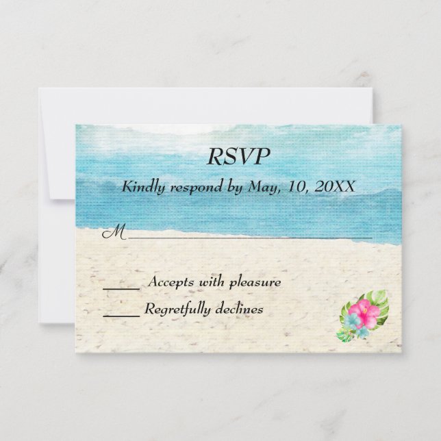 RSVP pour un mariage sur la plage (Devant)