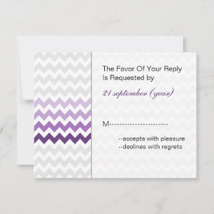Rsvp pourpre de mariage d'Ombre de chevron de mod