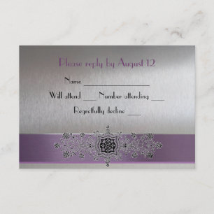 RSVP pourpre et argenté de Tour Eiffel