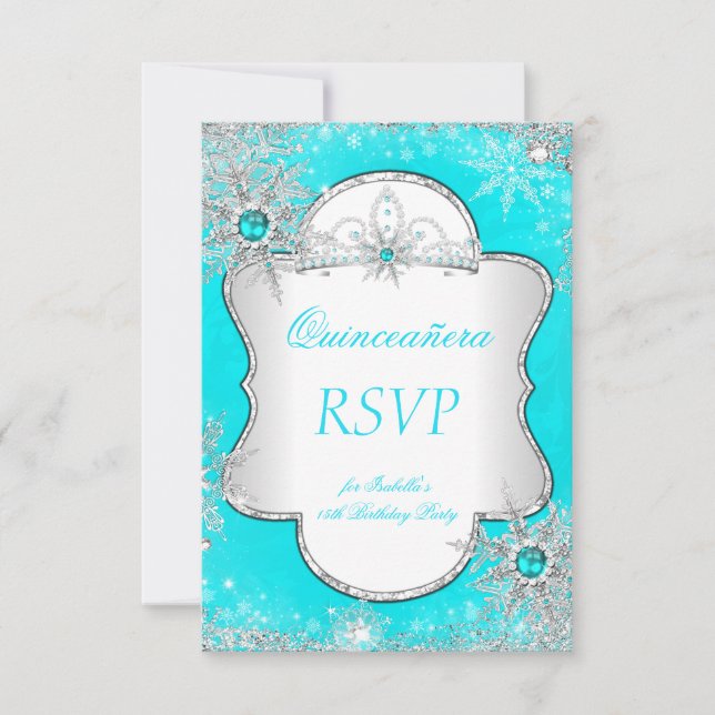 RSVP Princess Quinceañera Bleu Aqua Turquoise (Devant)