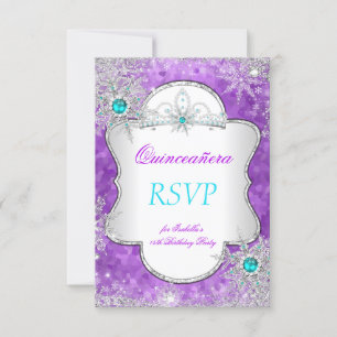 RSVP Princess Quinceanera Violet Turquoise