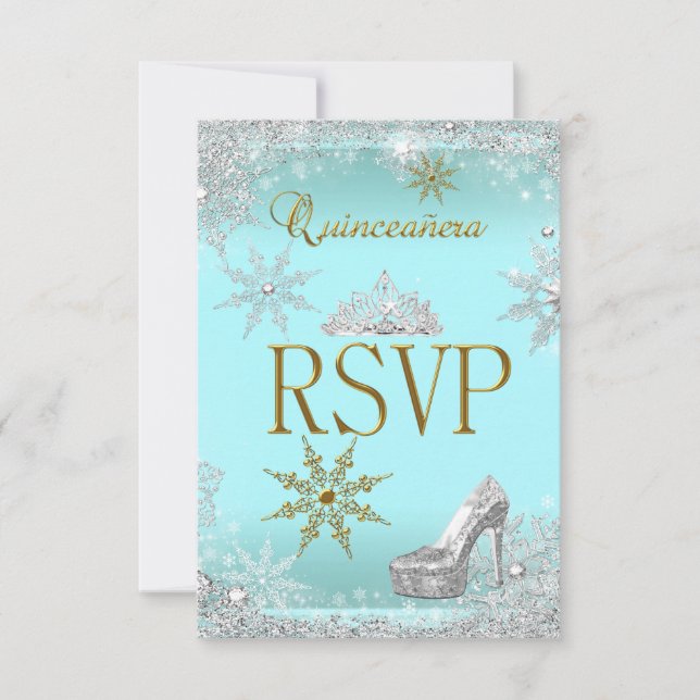 RSVP Quinceanera 15 Silver Turquoise Gold Elite (Devant)