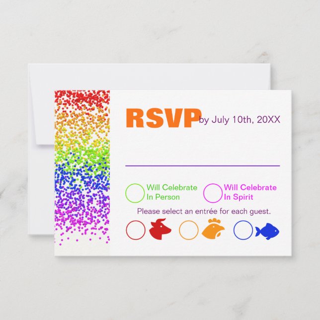 RSVP Rainbow Mariage Amusement Et Invitation Moder (Devant)