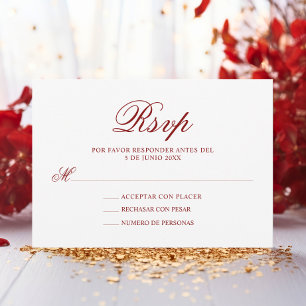 RSVP Red Pink espagnol Quinceañera province