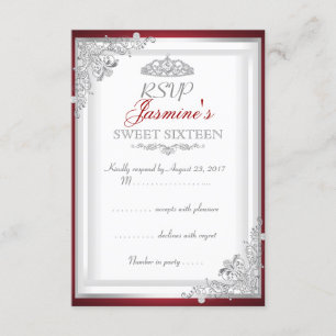 RSVP Red Silver Damask Couronne Douce 16