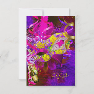 RSVP Répondre aux Masques Champagne Jaune