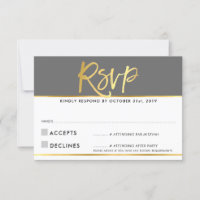 RSVP RÉPONDRE moderne gris gris marbre or écriture