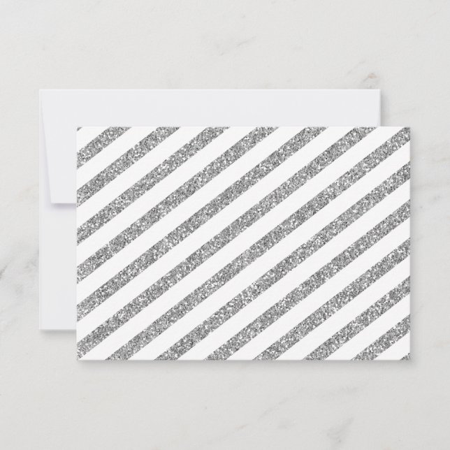 RSVP RÉPONDRE parties scintillant argent moderne s (Devant)