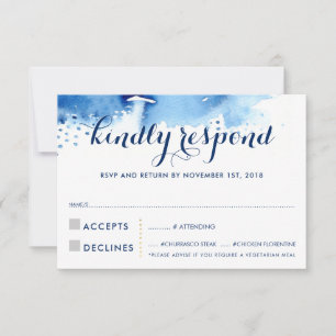 RSVP RÉPONSE classe bleu marine aquarelle