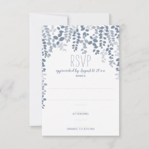 RSVP / Réponse de mariage floral rustique (Bleu po
