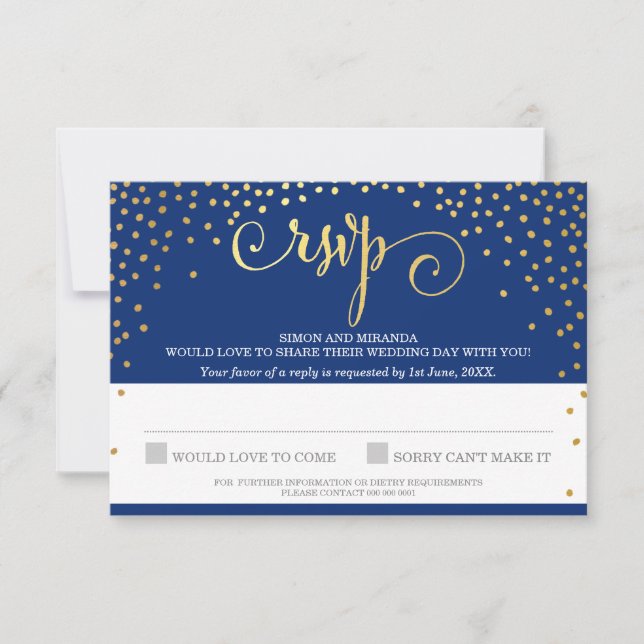 RSVP REPY stlish rustique mini confetti marine (Devant)