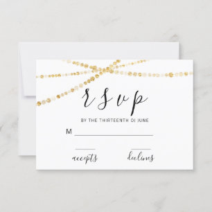RSVP Rose Florale Noir Blanc Lumières Dorées