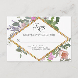 RSVP Rose Gold Faux Parties scintillant Fleur sauv