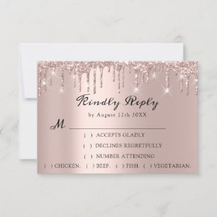 RSVP Rose Mariage Paillettes Mariée Drips