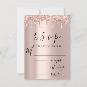 RSVP Rose noire or gouttes mariage