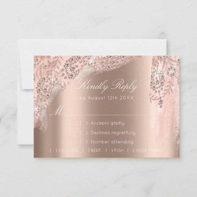 RSVP Rose Weddin Paillettes Robe de Soirée Noire (Devant)