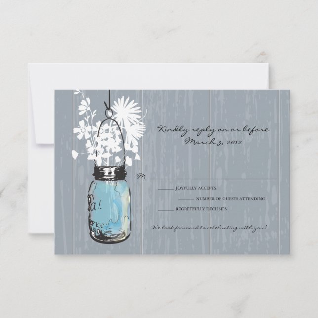 RSVP Rustic Hanging Mason Jar Mariage (Devant)