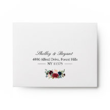 RSVP - Rustique Bourgogne Blush Blue Floral Adress