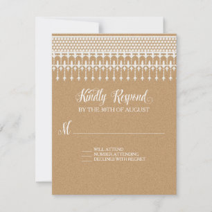 RSVP Rustique Vintage dentelle Kraft Typographie d