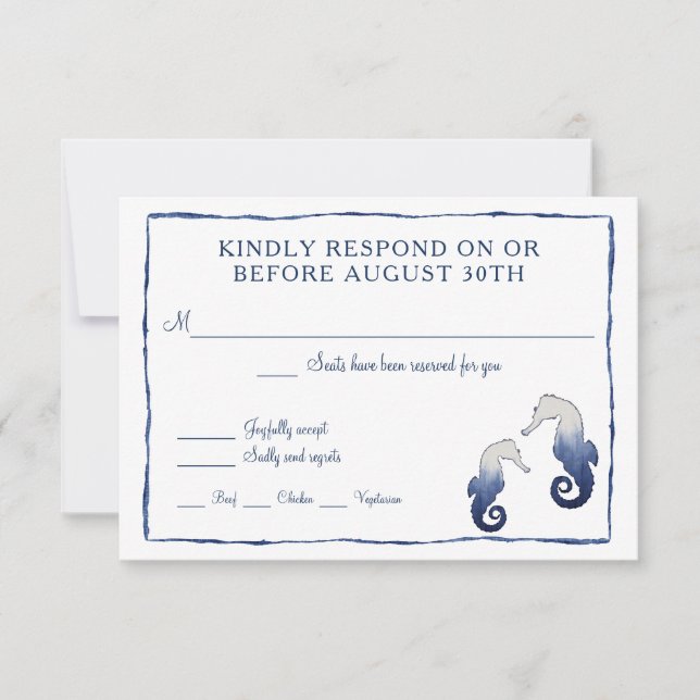 RSVP Shibori Kumo Aquarelle Cheval Marin de Plage (Devant)