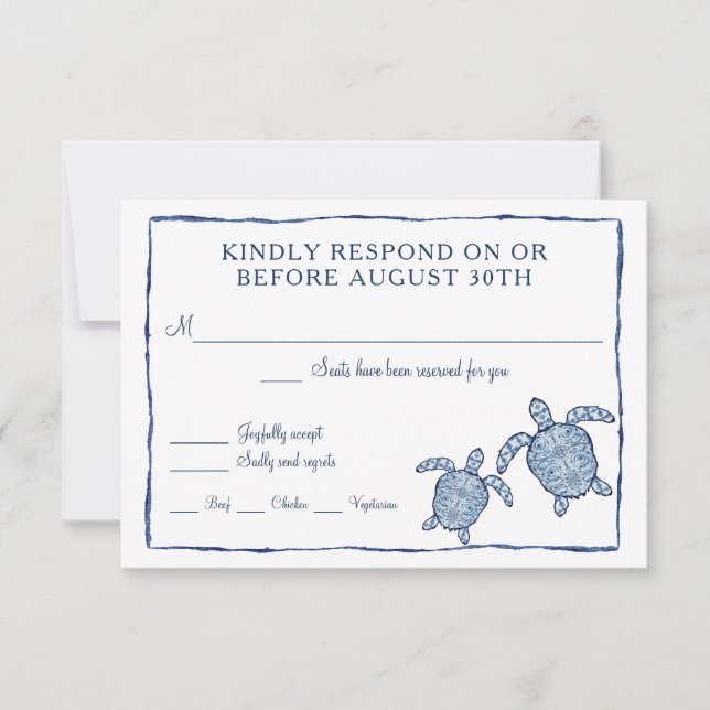 RSVP Shibori Kumo Aquarelle Plage Tortues de mer A (Devant)